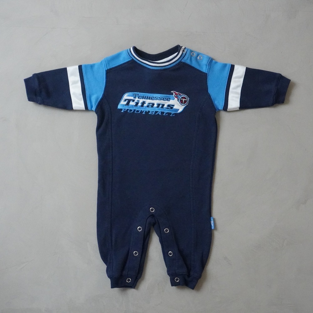 Vintage Reebok NFL Tennessee Titans Romper 3/6 Months Navy Blue Baby Jumpsuit
